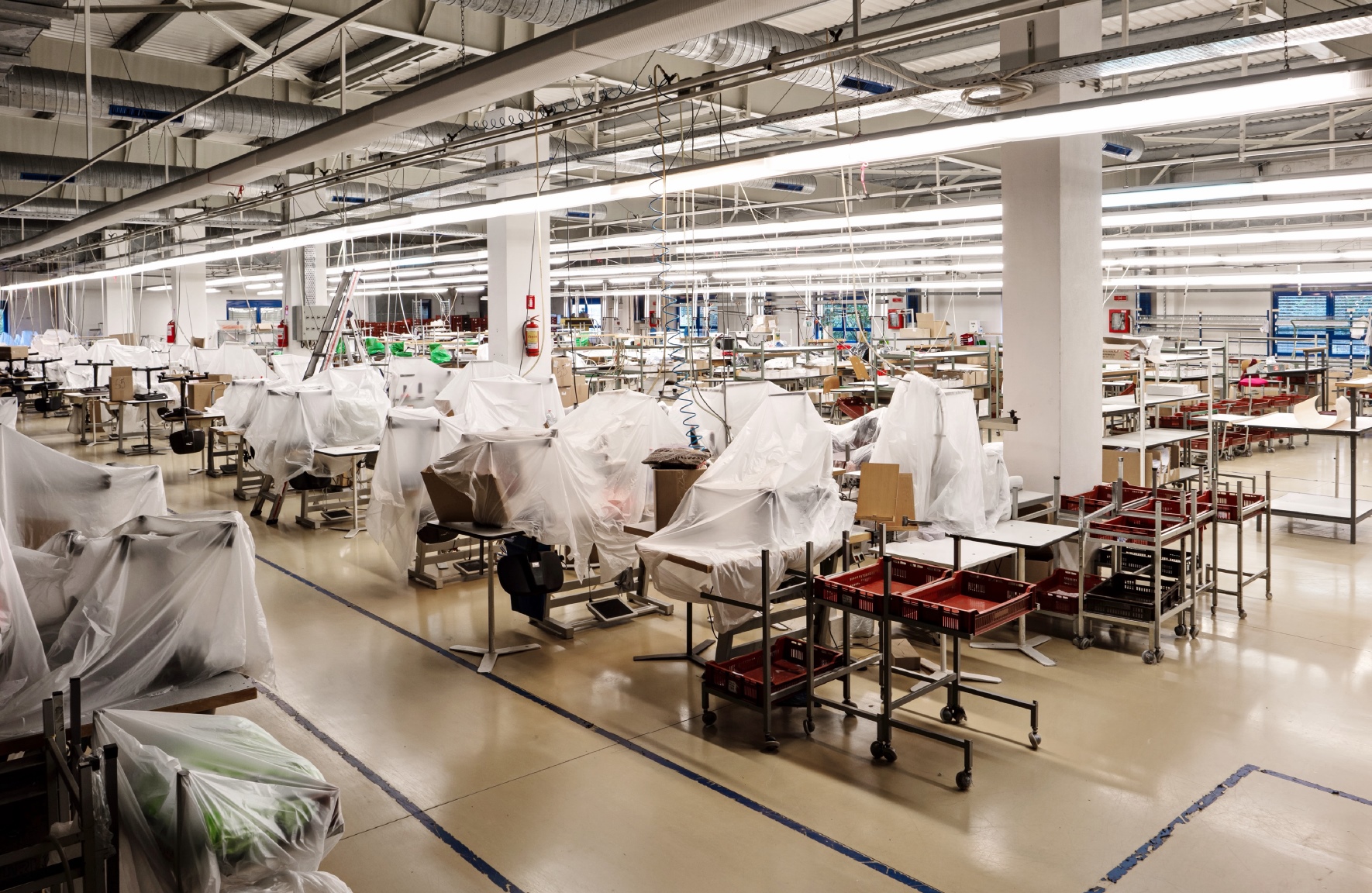 An empty manufacturing floor